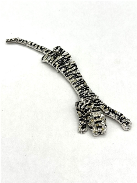 Articulated Panther Rhinestone Enamel Bracelet