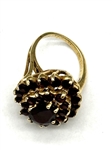 14k Yellow Gold Garnet Ring