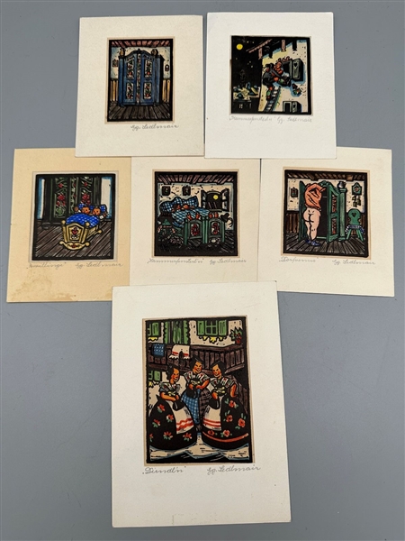 (6) George Seldmair Woodblocks