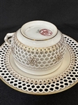 19th Century Sevres Reticulated Tea Cup and Saucer