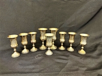 (9) Sterling Silver Yiddish Cups