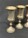 (9) Sterling Silver Yiddish Cups