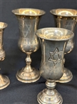 (9) Sterling Silver Yiddish Cups