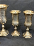 (9) Sterling Silver Yiddish Cups