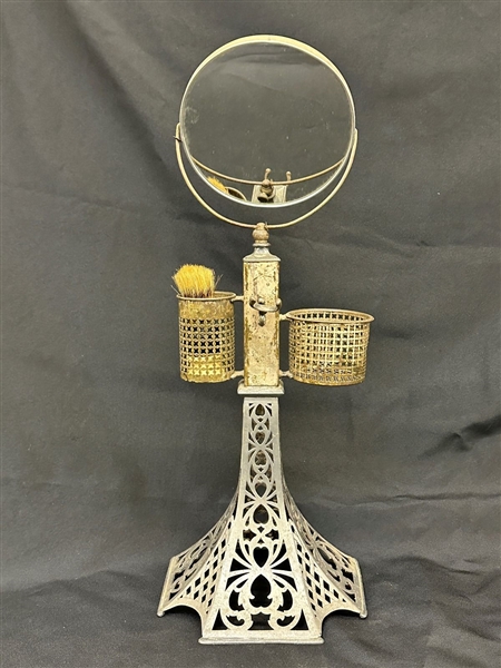 1920s Victorian Design Eiffel Tower Shaving Mirror Stand