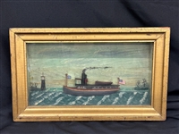 After William Spahn 19th Century Shadowbox Diorama American Ship
