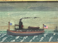 After William Spahn 19th Century Shadowbox Diorama American Ship