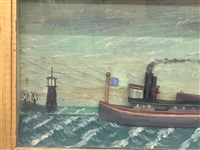 After William Spahn 19th Century Shadowbox Diorama American Ship