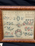 (2) 19th Century Embroidered Samplers by C.A. Merritt