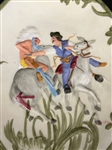 Gebruder Heubach Germany Cowboy and Indian Bisque Plaque 