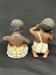 Gebruder Heubach Germany Matching Black Piano Babies Figurines