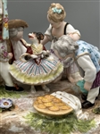 Meissen Figural Porcelain Group Children Party With Dancing Dog