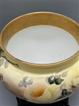 Jardiniere on Porcelain Stand Yellow Roses