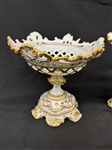 Pair of French Porcelain Reticulated Compotes