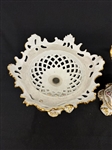 Pair of French Porcelain Reticulated Compotes