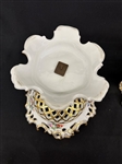 Pair of French Porcelain Reticulated Compotes