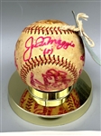 Hall of Famers Joe DiMaggio, Ted Williams, Bob Feller, Luke Appling, Lou Boudreau, Joe Cronin Signed Baseball Full Cert JSA