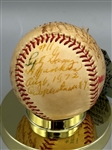 Hall of Fame Signed Baseball Satchel Paige, Casey Stengel, Lefty Gomez, Earl Averill, Harry Hooper Full JSA Certificate