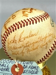 Hall of Fame Signed Baseball Jackie Robinson, Bill McKechnie, Ed Rousch, Warren Spahn, Jocko Conlon, Charlie Grimm Full JSA Certificate