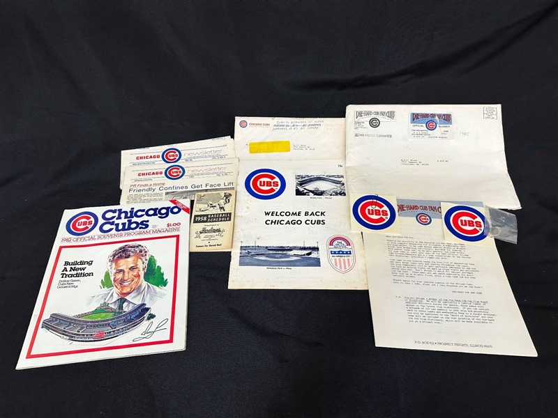 Chicago Cubs Die Hard Fan Club Ephemera
