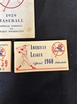 1959, 1960 New York Yankees MLB Schedules