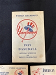 1959, 1960 New York Yankees MLB Schedules