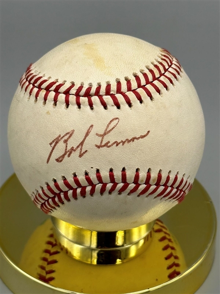 Bob Lemon Single Signed Lee McPhail American League Baseball
