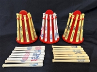 (3) Louisville Slugger MLB Plastic Bat Banks and Extras
