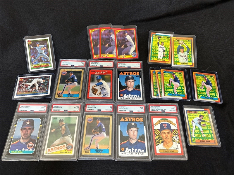 (20) Nolan Ryan Baseball Cards 8 Graded 