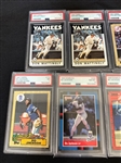 Group of (13) Graded PSA Baseball Cards: Mattingly, Brett, Rose, Jackson