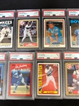 Group of (13) Graded PSA Baseball Cards: Mattingly, Brett, Rose, Jackson