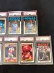 Group of (13) Graded PSA Baseball Cards: Mattingly, Brett, Rose, Jackson