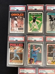(16) PSA Graded MLB Baseball Cards: Schmidt, Jeter, Yount, Murray Others