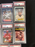 (16) PSA Graded MLB Baseball Cards: Schmidt, Jeter, Yount, Murray Others