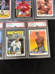 (16) PSA Graded MLB Baseball Cards: Schmidt, Jeter, Yount, Murray Others
