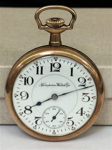 Hampden 16S 21 Jewel 1917 Gold Filled Pocket Watch
