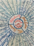 Multiple MLB Autographed Cushion 1975 Spring Training Including HOF'ers, Cleveland Indians, 7 Other Teams