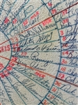 Multiple MLB Autographed Cushion 1975 Spring Training Including HOF'ers, Cleveland Indians, 7 Other Teams