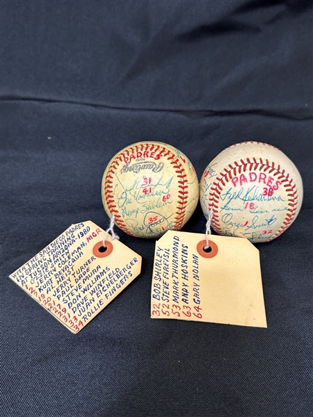(2) Autographed San Diego Padres Baseballs 1980 Spring Training