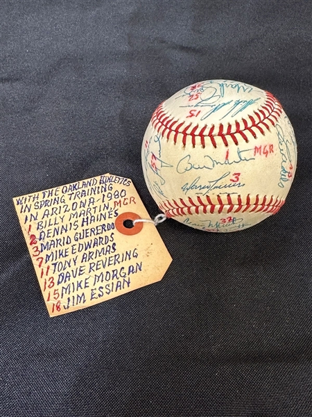 1980 Oakland Athletics Spring Training Team Signed Baseball