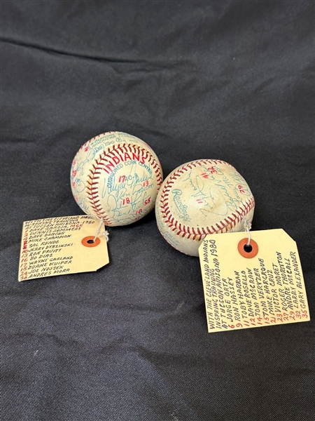 (2) Cleveland Indians 1980 Spring Training Signed Baseballs