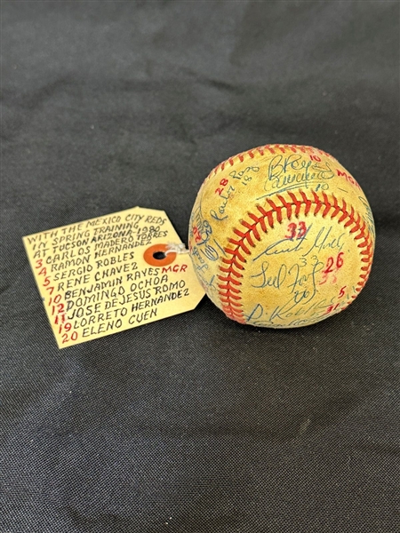 1980 Mexico City Reds Minor League/Spring Training Team Signed Baseball