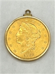 1893-S Liberty Twenty Dollar $20 Gold Double Eagle Coin Pendant
