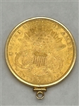 1893-S Liberty Twenty Dollar $20 Gold Double Eagle Coin Pendant