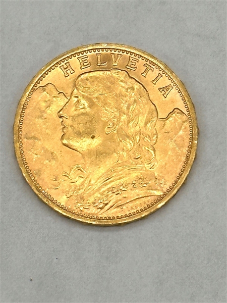 1930 Switzerland 20 Francs KM# 35.1 Gold Coin