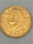 1930 Switzerland 20 Francs KM# 35.1 Gold Coin