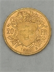 1930 Switzerland 20 Francs KM# 35.1 Gold Coin
