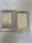 (2) 10 Ounce .999 Silver Bars NTR Metals