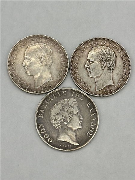 (3) Drachmai Greece 1833, 1875, 1876