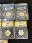 Group of (9) Graded US Silver Quarters